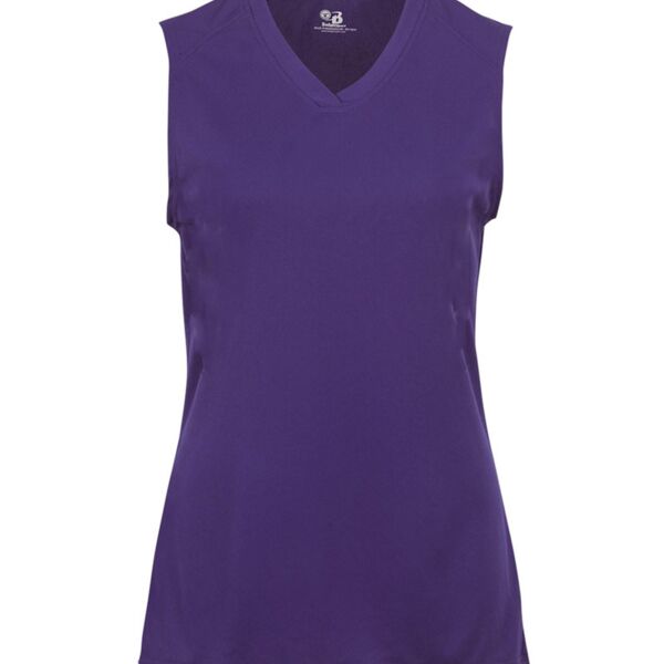 B-Core Girls Performance Solid Color Lap - Neck Sleeveless Tee Thumbnail