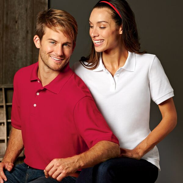 UltraClub&reg; Men’s Platinum Honeycomb Piqué Polo Thumbnail