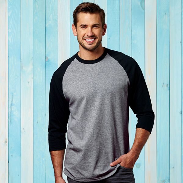 &reg; Heavy Cotton&trade; Adult 3/4-Sleeve Raglan T-Shirt Thumbnail