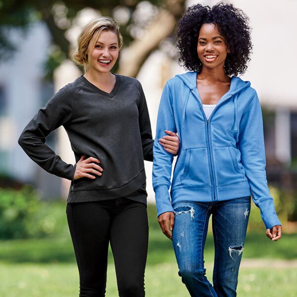 J.America Ladies' Oasis Wash Crisscross V-Neck Fleece Thumbnail